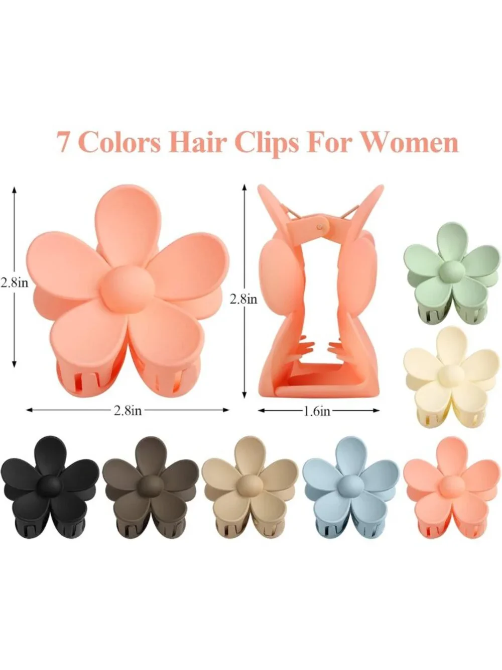 7 PCS Flower Claw Clips for Thick Hair - Non-Slip Hair Accessories, Gift Set